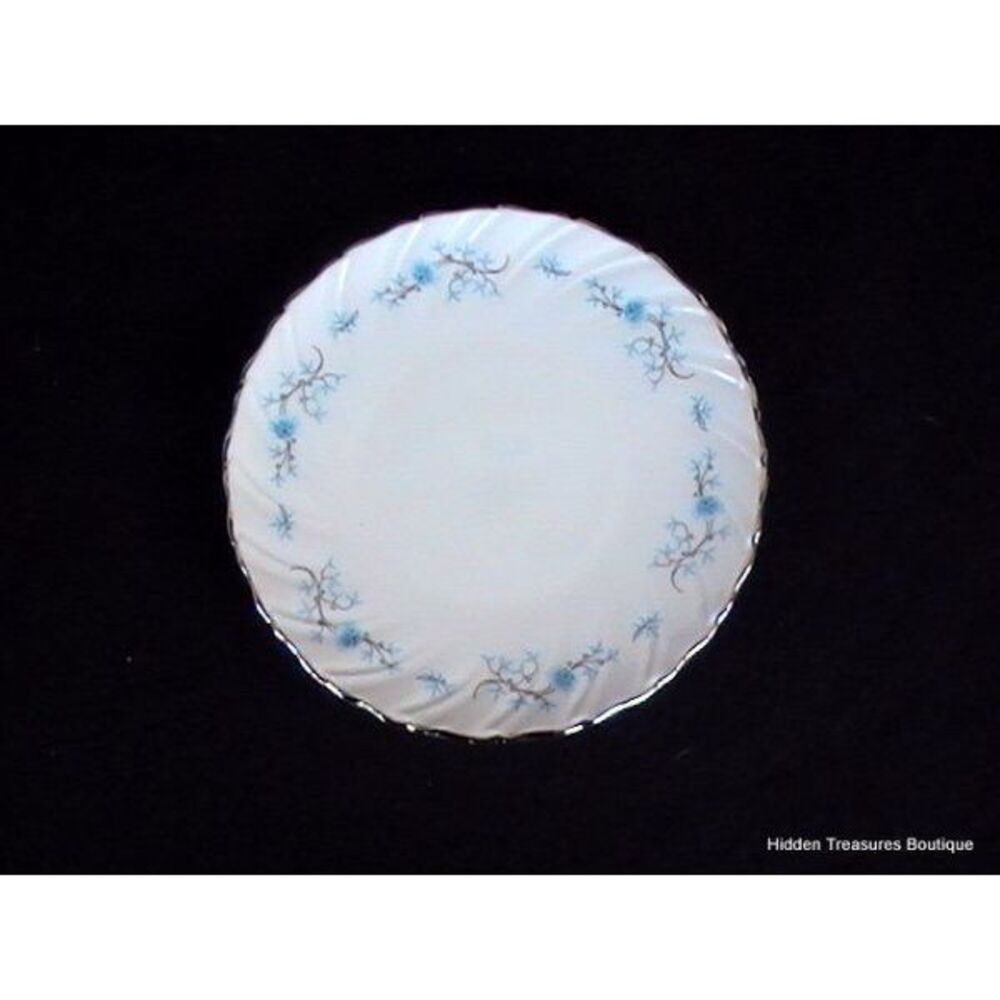 Lenox Chanson Bread & Butter Plate‎ Ivory Blue Flowers Swirled Platinum Trim